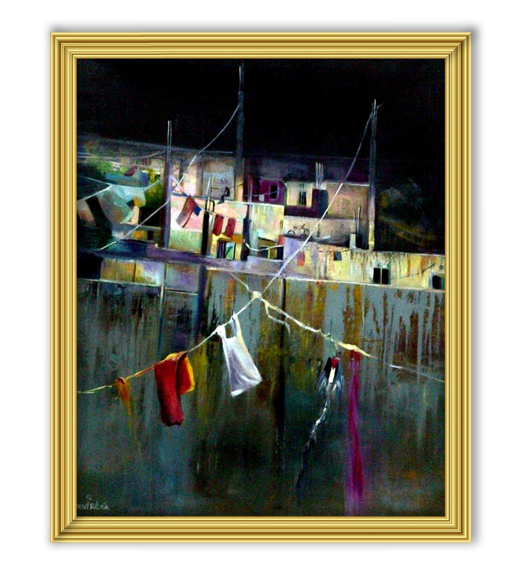Clothes resting on surfaces
