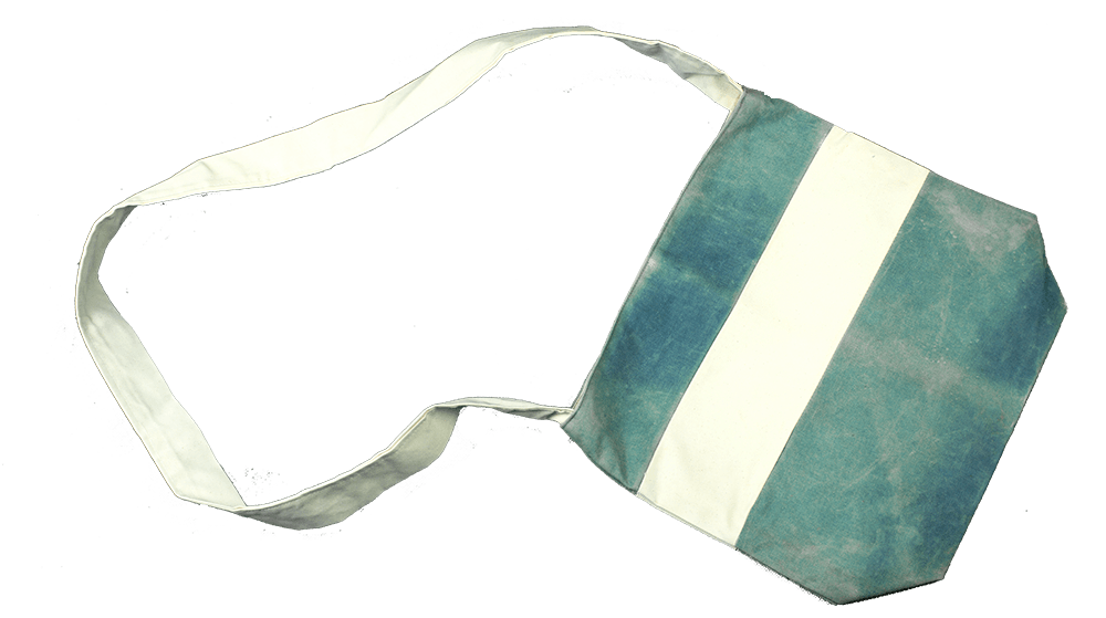 White and Blue stripes bag
